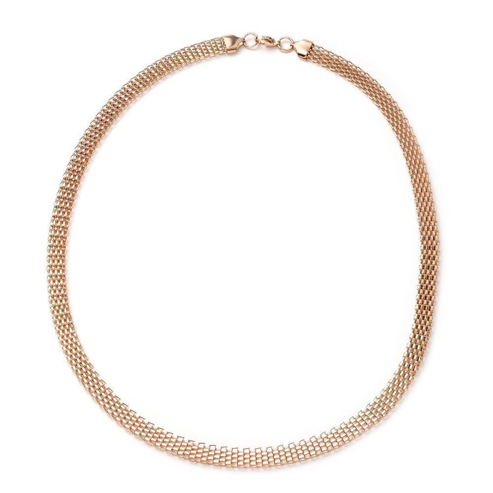 ChunkyΒ Mesh Chain Necklace 24 Inches in ION Plated Rose Gold Stainless Sβ¦